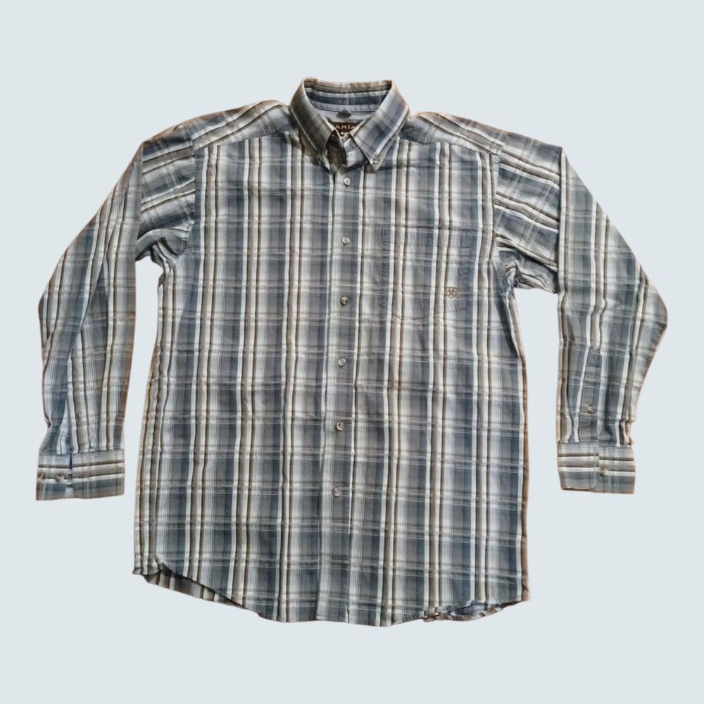 Ariat Pro Series Long Sleeve Button Down Shirt Multicolor Plaid Size M